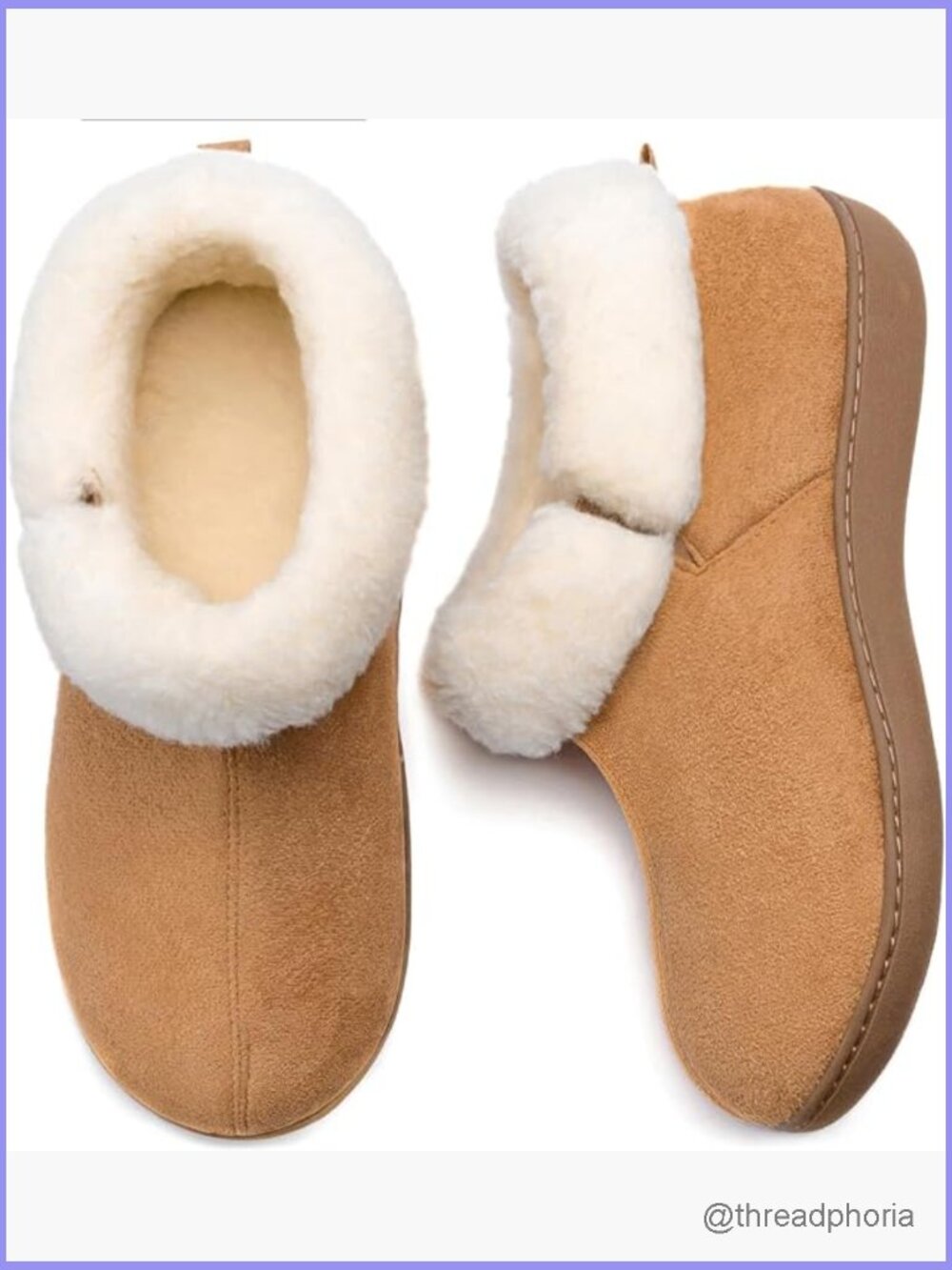 Faux Leather Bootie Slippers with Memory Foam - Non-Slip Sole, Machine Washable